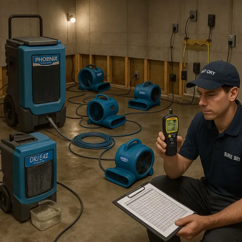 Structural Drying and Dehumidification process in Chinchilla, PA